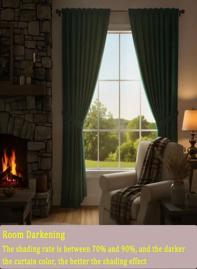 Timeper Green Velvet Curtains 120 inches 2 Panels, Blackout Curtains for Bedroom Living Room Thermal Insulated Luxury Super Soft Window Drapes,Back Tab & Rod Pocket,W52 x L120 inches - Image 5